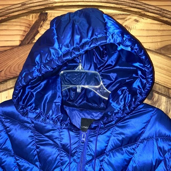 Women Lane Bryant purple blue hooded down puffer coat size 22/24 - Picture 2 of 10